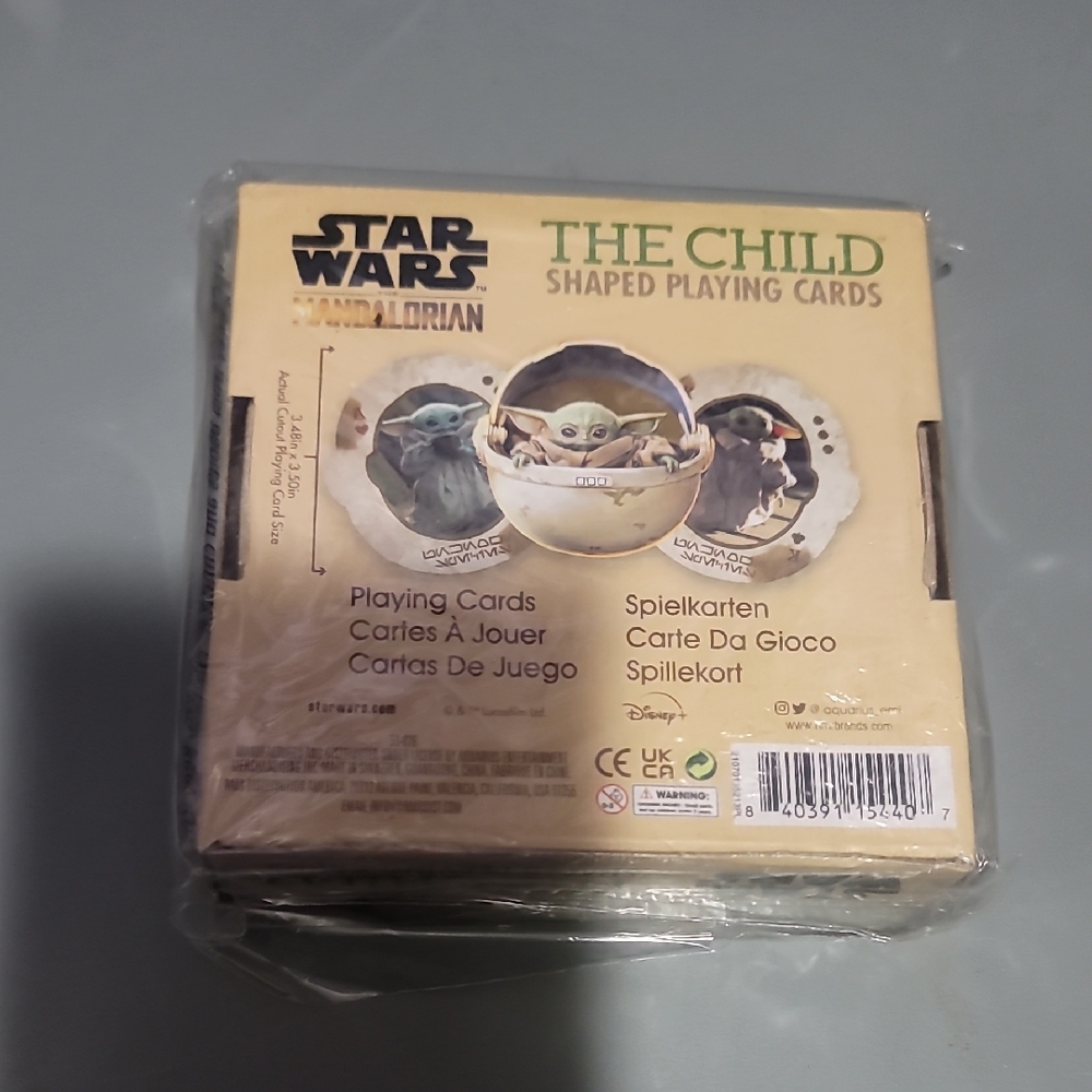 Star Wars The Mandalorian The Child Shaped Playing Cards - Green and Black